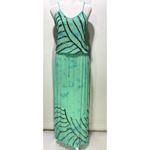 Boston Proper maxi dress Y2K sequins embellished green summer casual women XS